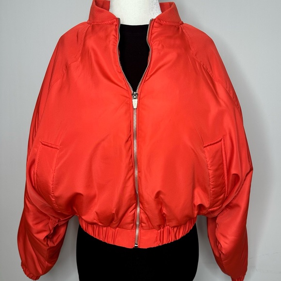 Forever 21 Orange Crop Bomber Jacket - Picture 13 of 15